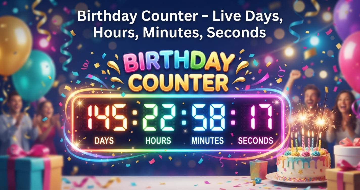 Birthday Counter – Live Days, Hours, Minutes, Seconds